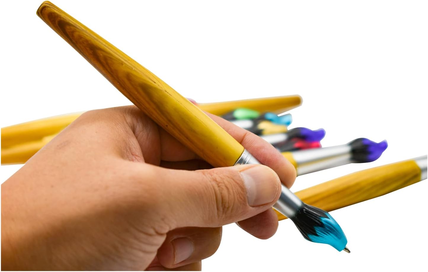 10PCS Bamboo Paintbrush Ballpoint Pens
