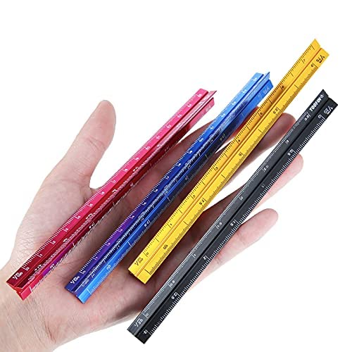 4 Colors Pocket Architectural Scale Rulers 6 Inch