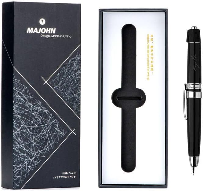 Majohn A3 Fountain Pen Retractable Extra Fine Nib with Converter Case Set