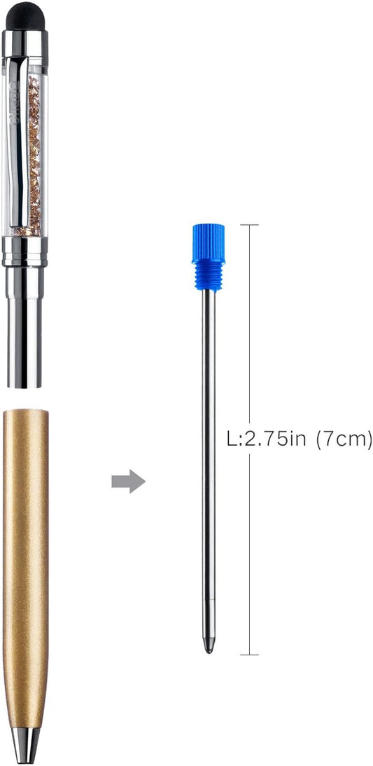 10pcs Black Blue Ink Replaceable Ballpoint Pen Refills,2.75 inch (70mm) - TTpen