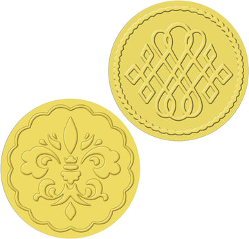 100 Pieces Gold Foil Embossed Wax Envelope Seals