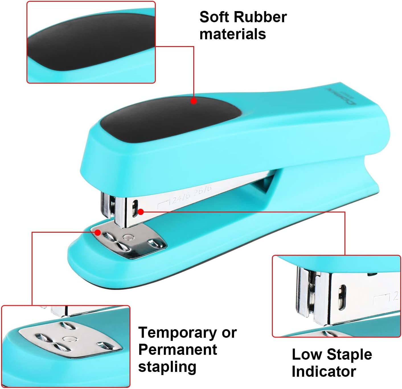 Comix Desktop Stapler,20 Sheets Capacity Commercial Desk Stapler