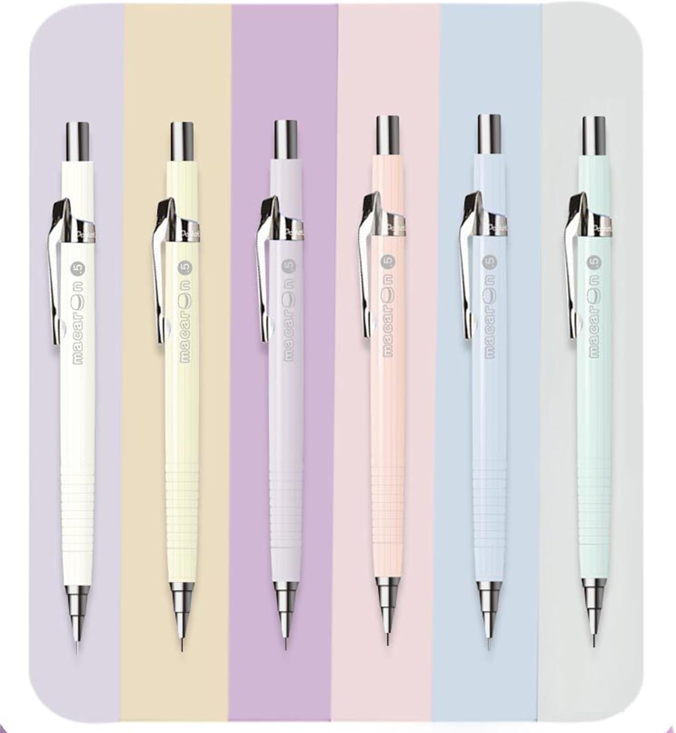 COLNK 6pcs Pastel Art Mechanical Pencil Set 0.5mm