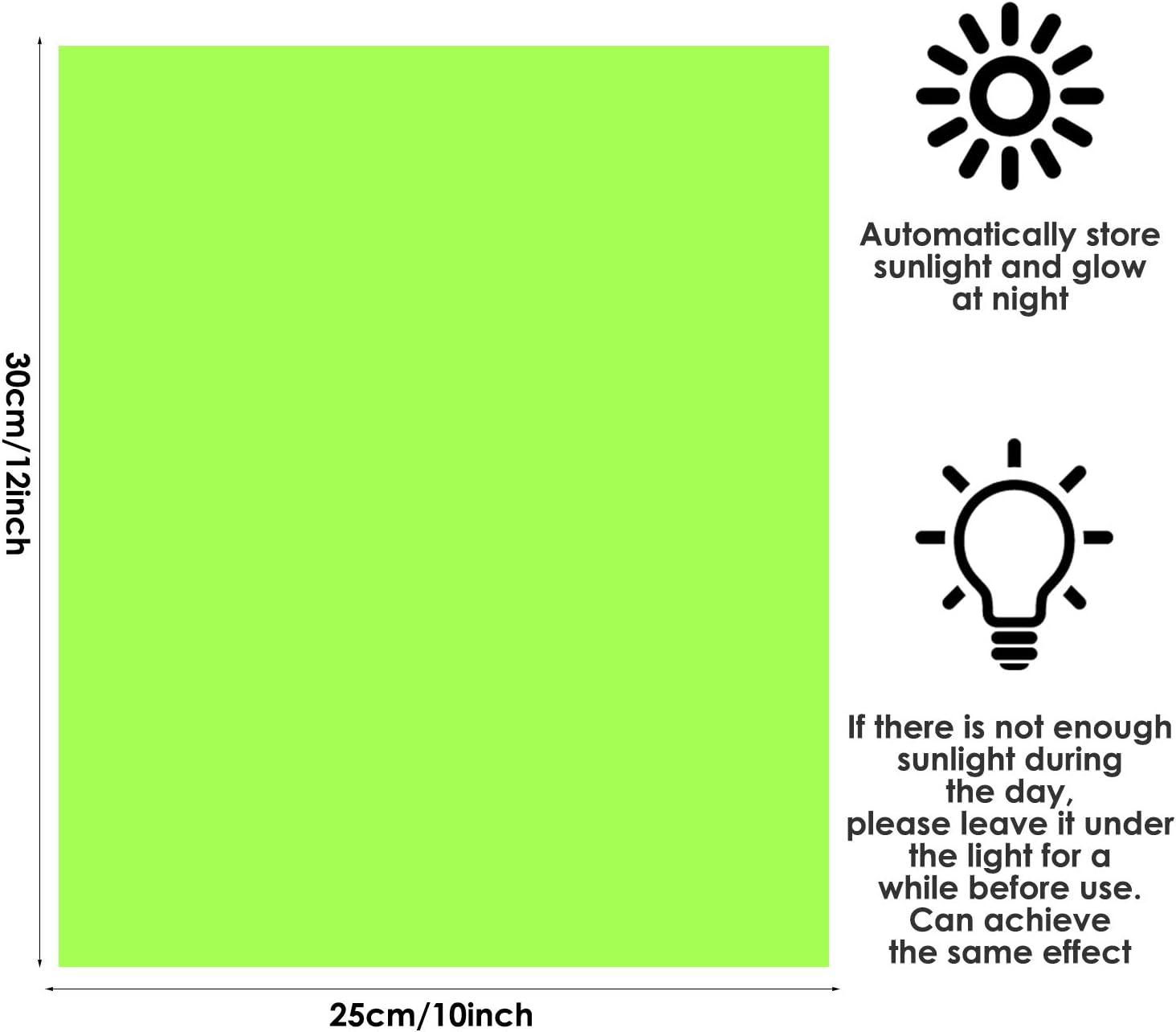 5 Color Neon Heat Transfer Vinyl Glow in The Dark 12 x 10 Inch