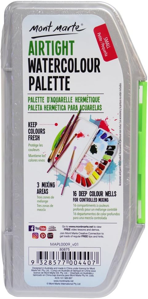 Mont Marte Airtight Watercolor Palette 16 Slot