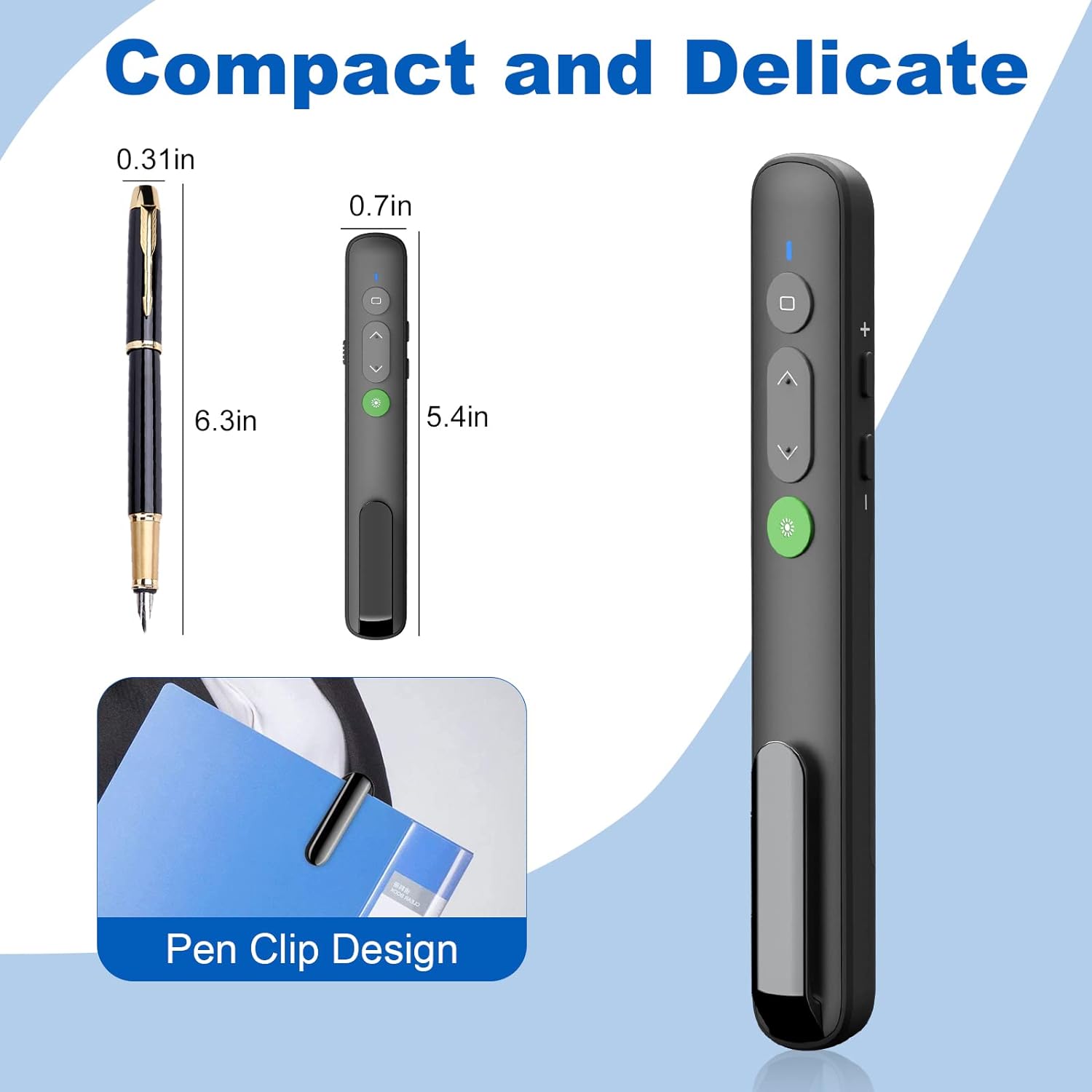 Red/Green Laser Presentation Clicker PowerPoint Wireless Presenter Remote