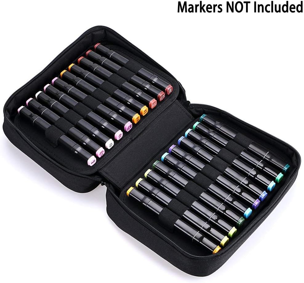 40 Slots Art Marker Carrying Case Lipsticks Organizer Black - TTpen