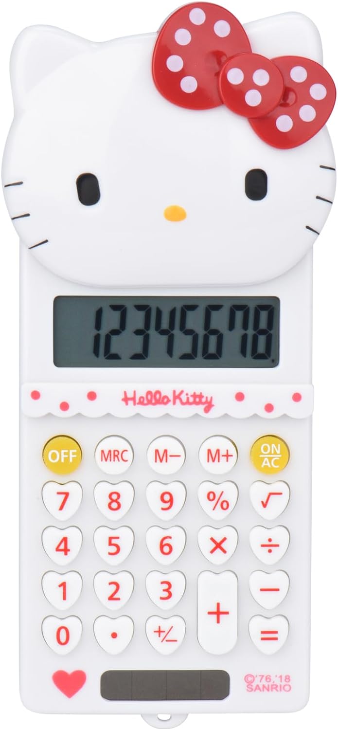 Cute Cat Kitty Kids Calculator 8 Digit with LCD Display
