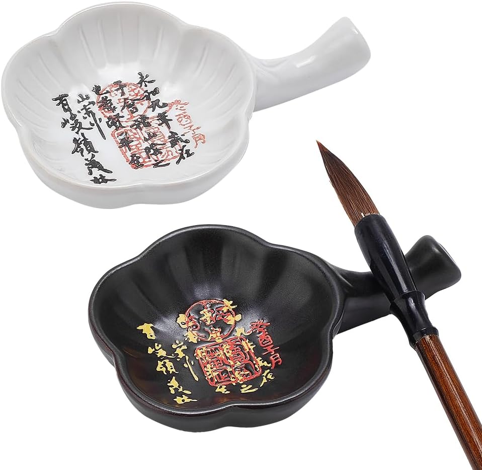 Porcelain Ink Plate Chinese Calligraphy Painting Brush Rest Holder