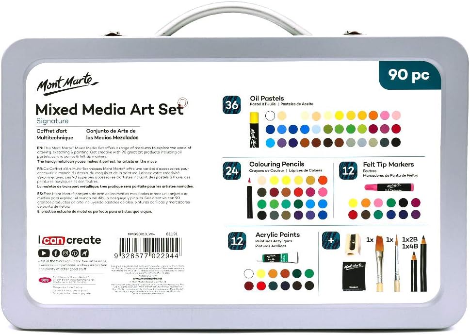 Mont Marte 90-Piece Premium Art Set with Aluminium Case