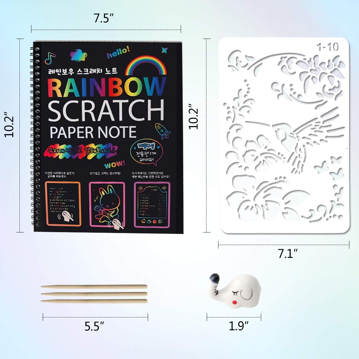 3 Pack Rainbow Scratch Art Paper Notebooks for Kids Arts Crafts