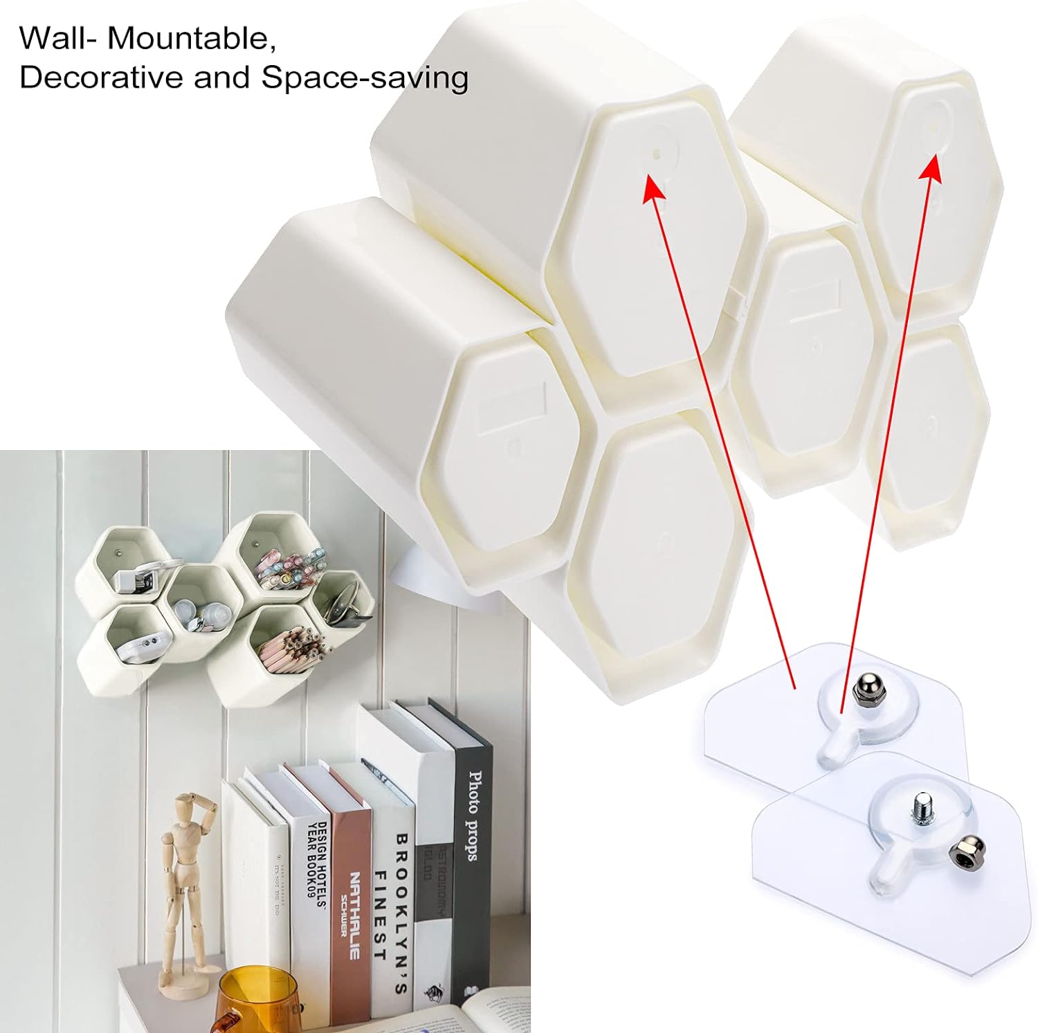 Hexagonal Creative Pen Holder Desktop Wall-Mounted