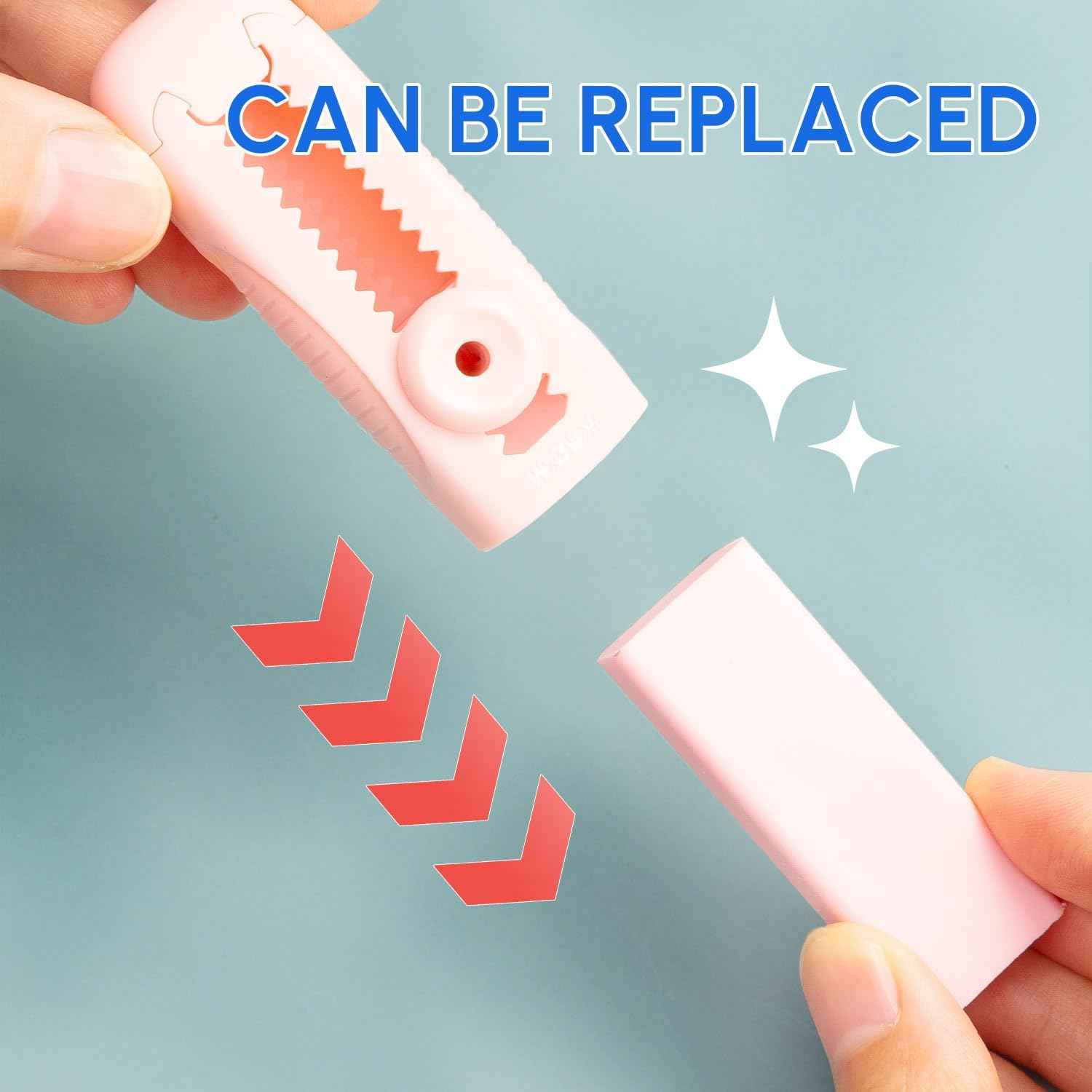 M&G 4+1 Pack Sliding Retractable Eraser with Sleeve and 4 Refill Erase