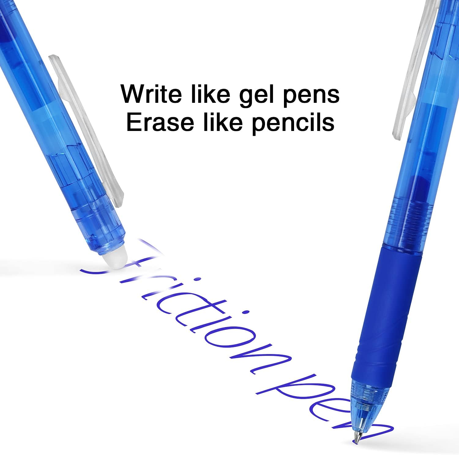 8 Pack Retractable Erasable Gel Pens Clicker Fine Point 0.7mm
