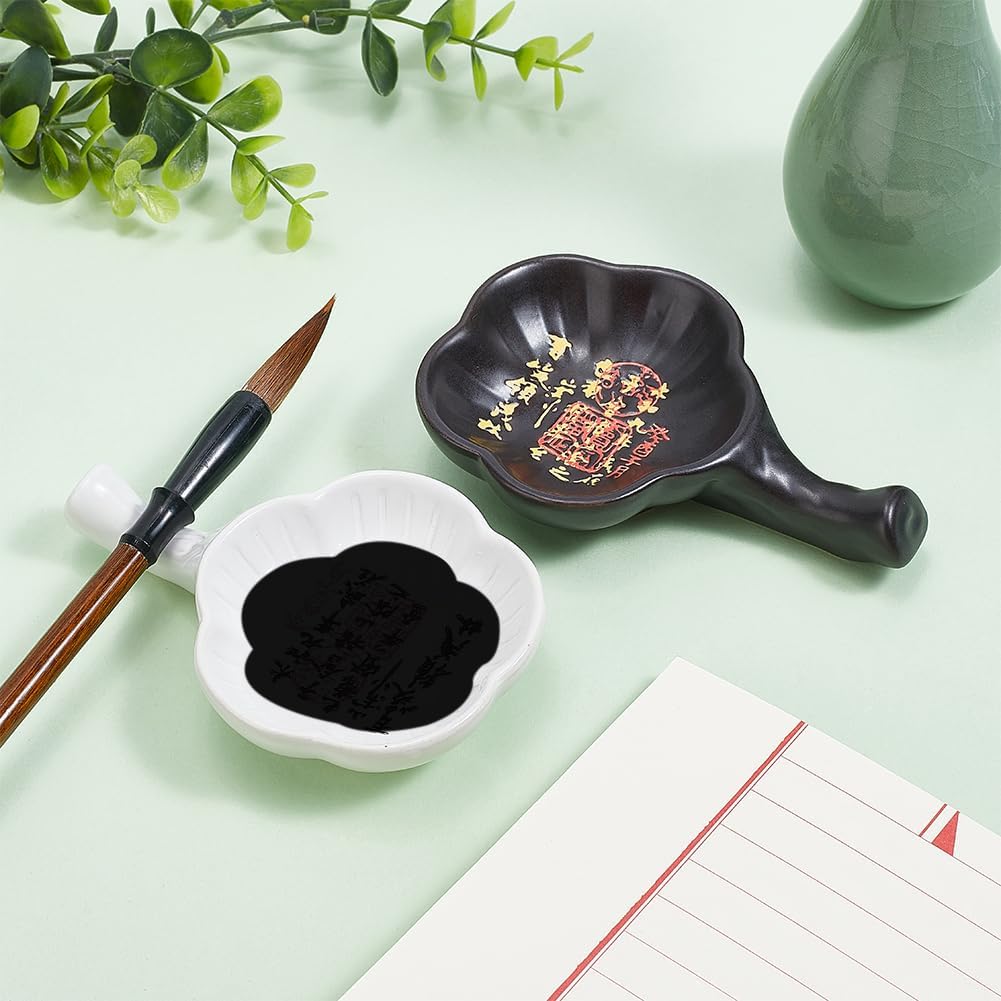 Porcelain Ink Plate Chinese Calligraphy Painting Brush Rest Holder