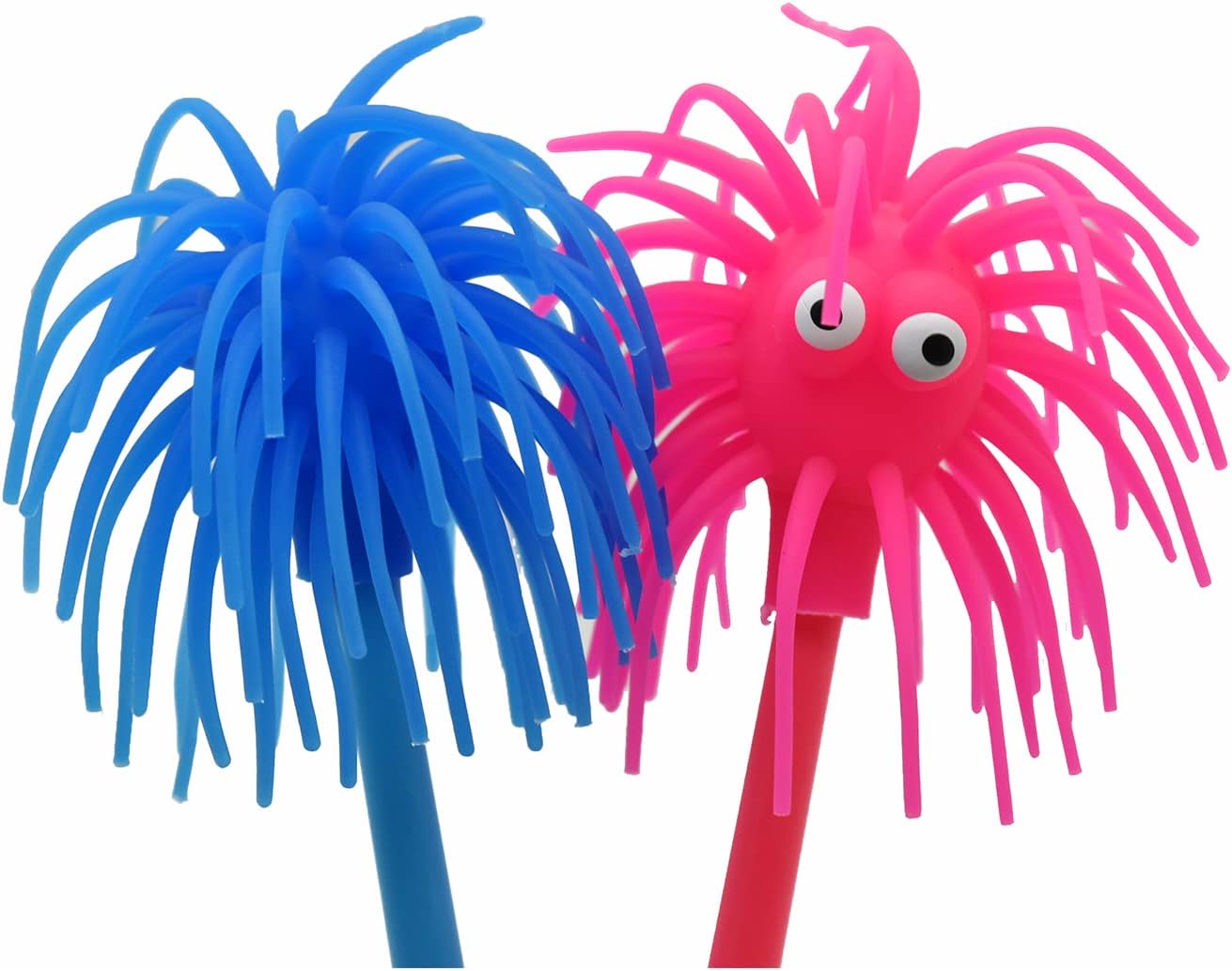 6 PCS Cute Sea Urchin Shaped Pens Soft Rubber Ballpoint Pens