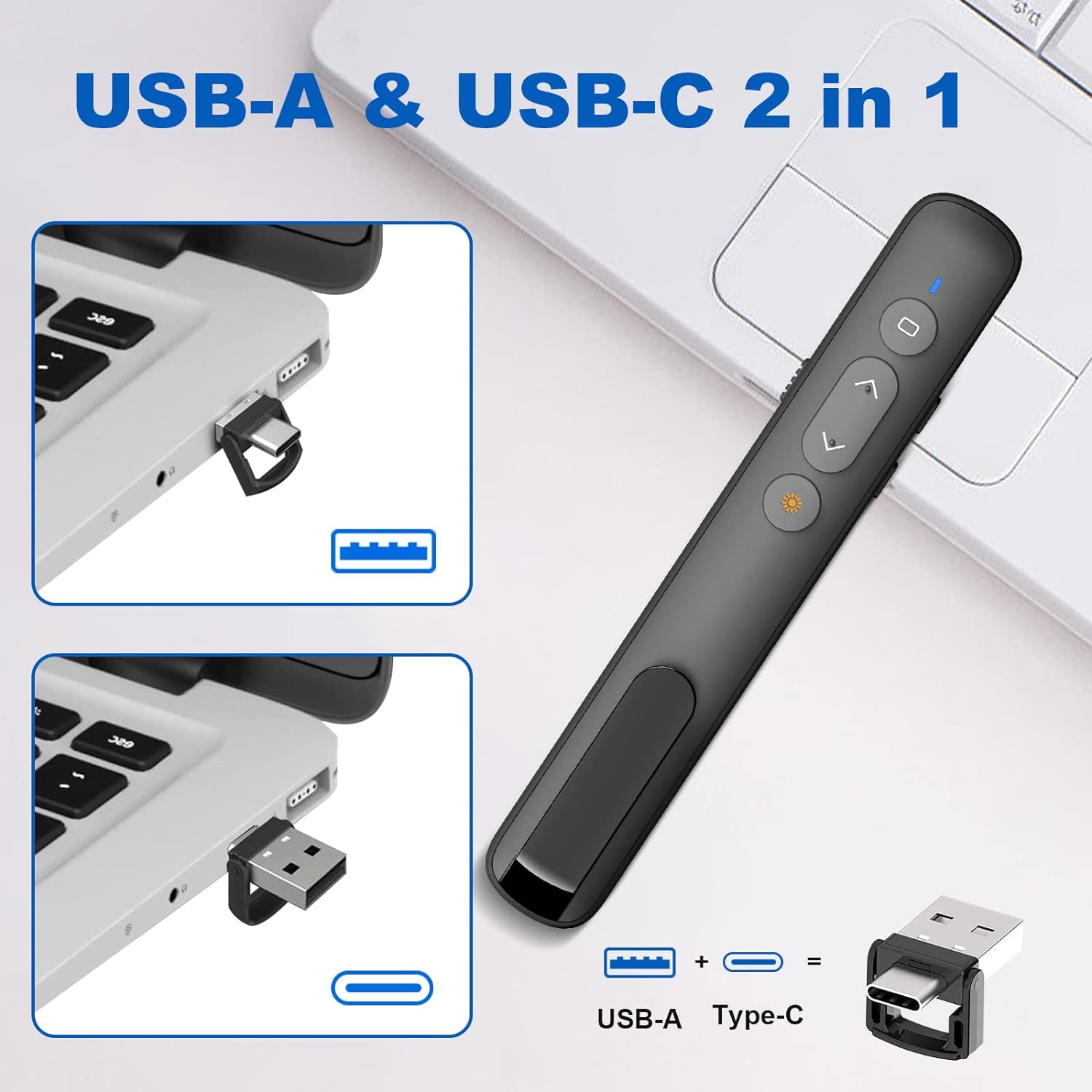 Red/Green Laser Presentation Clicker PowerPoint Wireless Presenter Remote