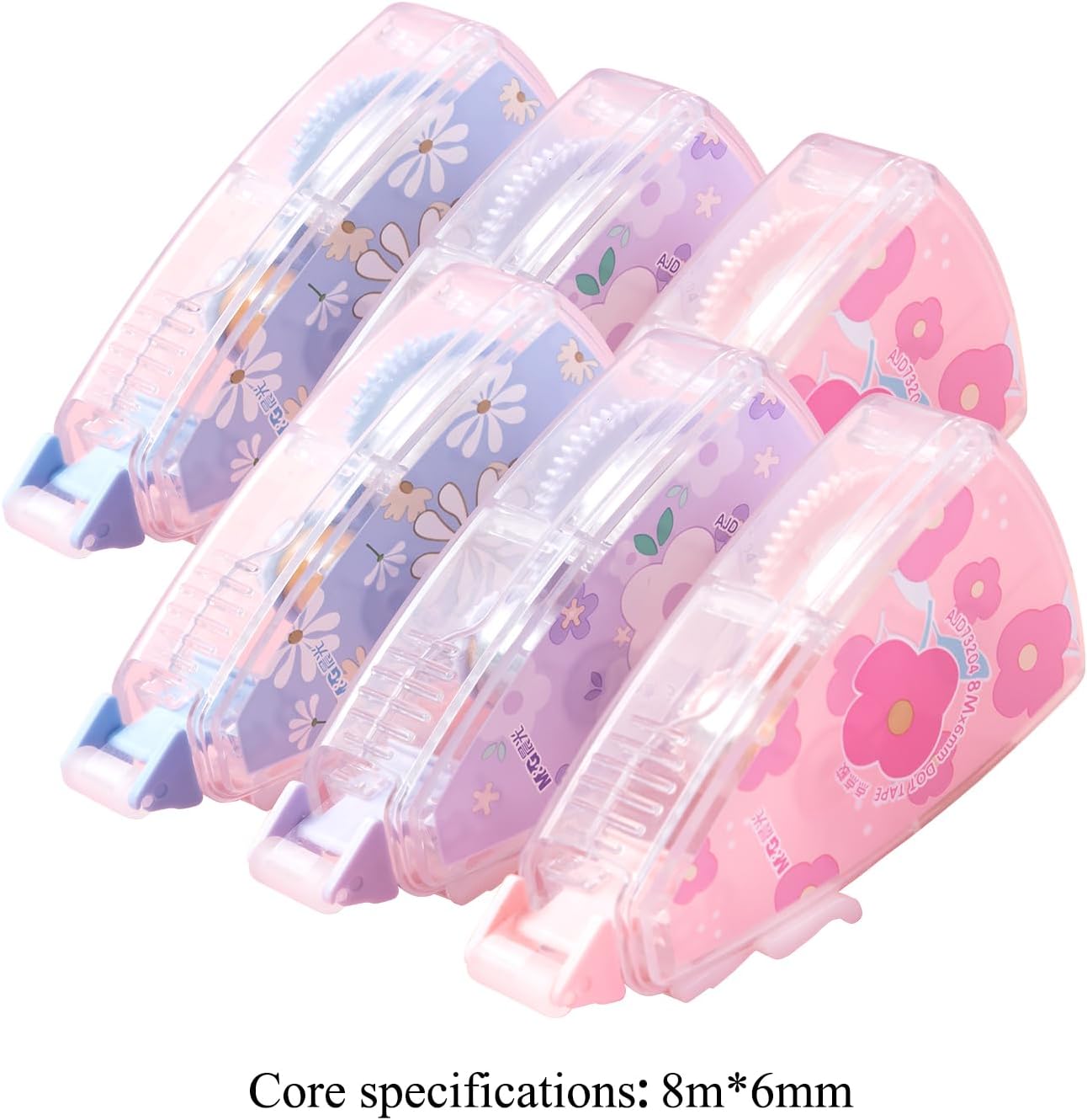 M&G Double Sided Glue Transparent Tape Roller,48M/157FT,6 Pack