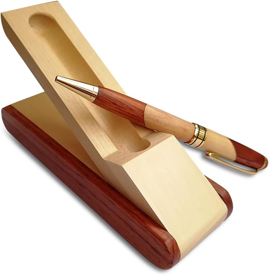 Luxury Wooden Ballpoint Pen Gift Set with Case Display