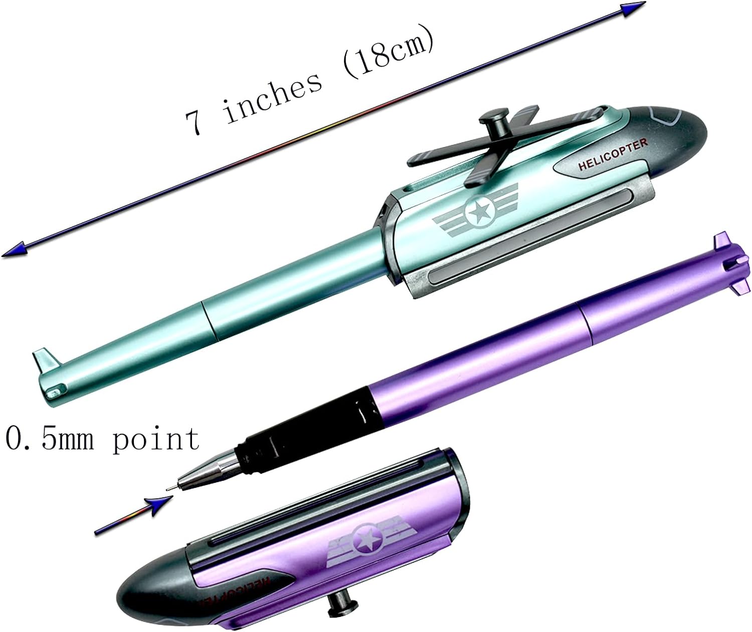 6PCS Novelty Helicopter Gel Pen with 12 pcs Refills for Kids