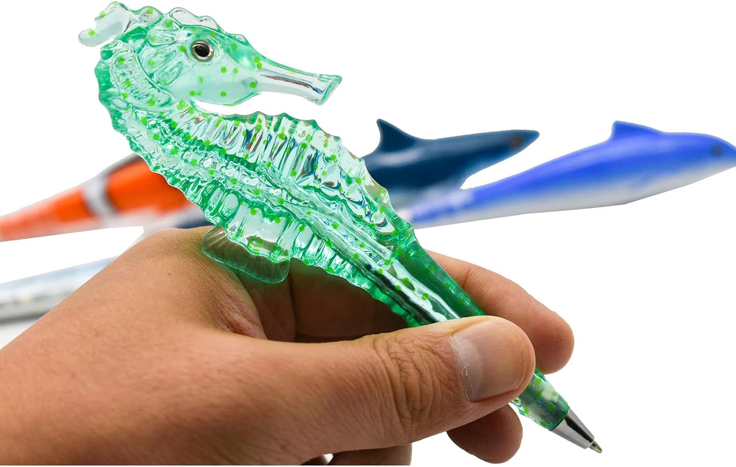 5PCS Clownfish Shark Sea Horse Dolphin Pens Sea Animal Ballpoint Pens