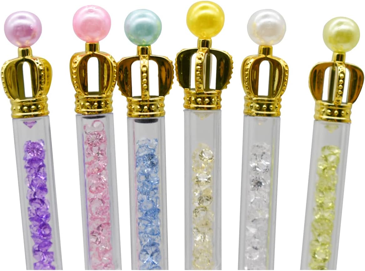 12PCS Fancy Floral Crown Gel Pens 0.5mm Black Ink