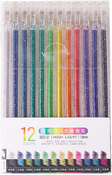 6/12/18 Colors Glitter Pen Set for Kids Adult Coloring Drawing Crafting Doodling