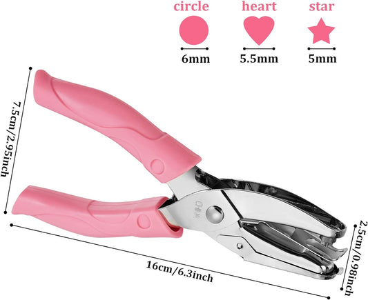 3 Pieces Handheld Hole Paper Punches Metal
