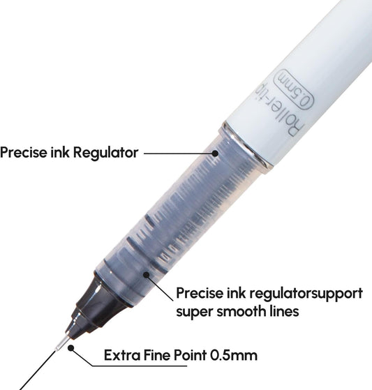 M&G Liquid Rollerball Pen, 0,5 mm Fine Point Penna med svart bläck 6-pack