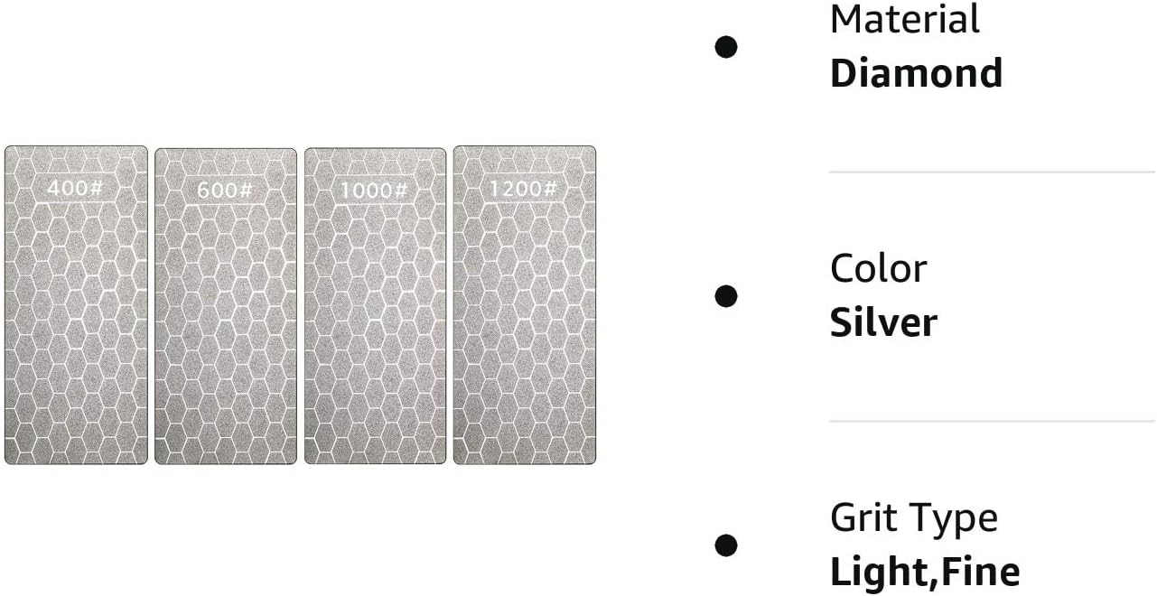 4Pcs Diamond Sharpening Stones (400/600/1000/1200 Grit)