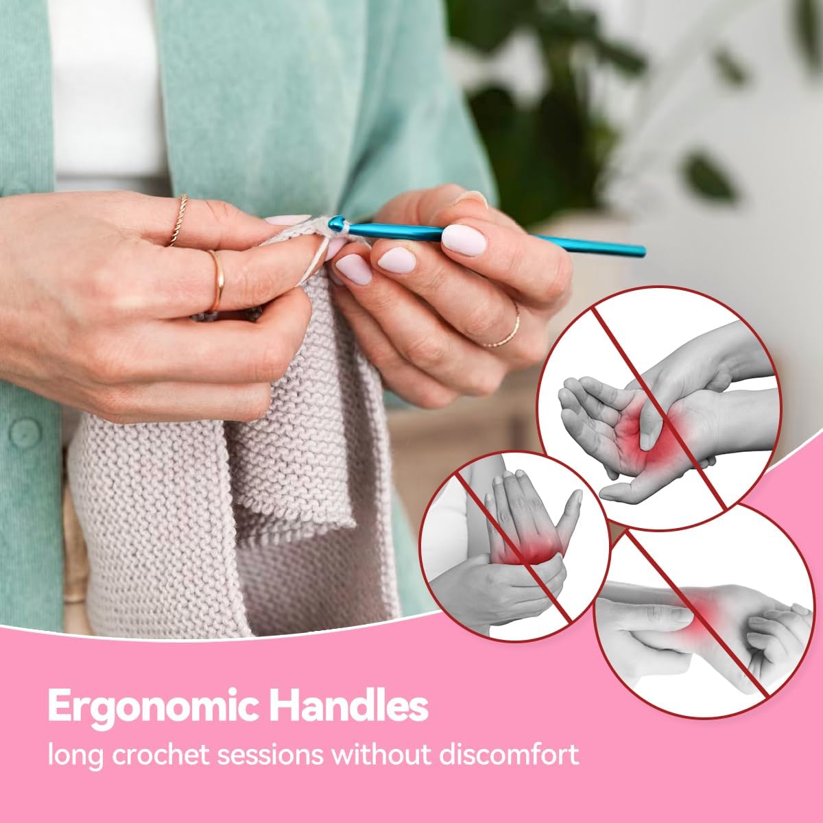 36PCS Large Crochet Hooks Set 6.5MM-15MM Crochet Needles and Accessories