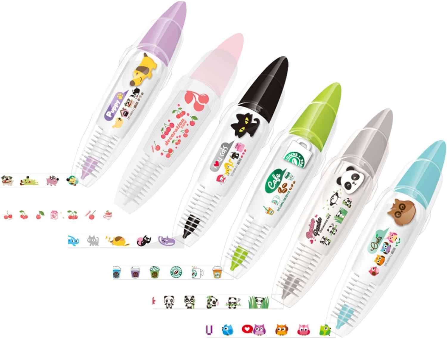 6pcs Rainbow Correction Tape Set  72m  Multi-Color Correction Rolls For School Office Crafts I.266340032