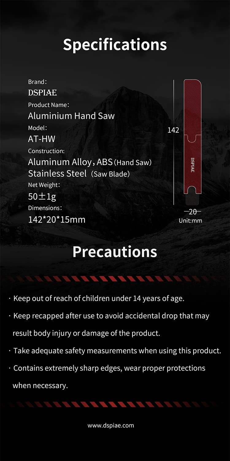 DSPIAE Aluminium Mini Hand Saw For Scale Model Miniature (AT-HW)