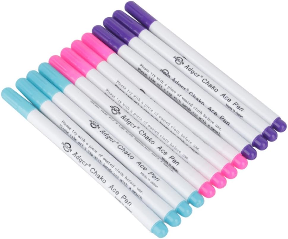 12pcs Disappearing Ink Marking Pen,Air Water Erasable Pen Fabric Marker