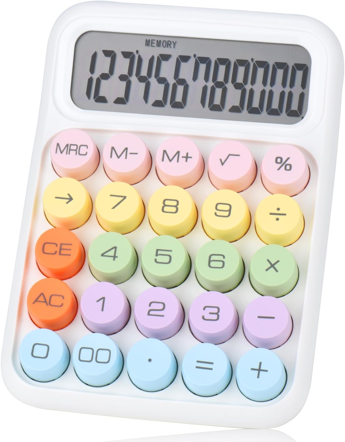 Colorful Candy Mechanical Pushbutton Calculator,12 Digit
