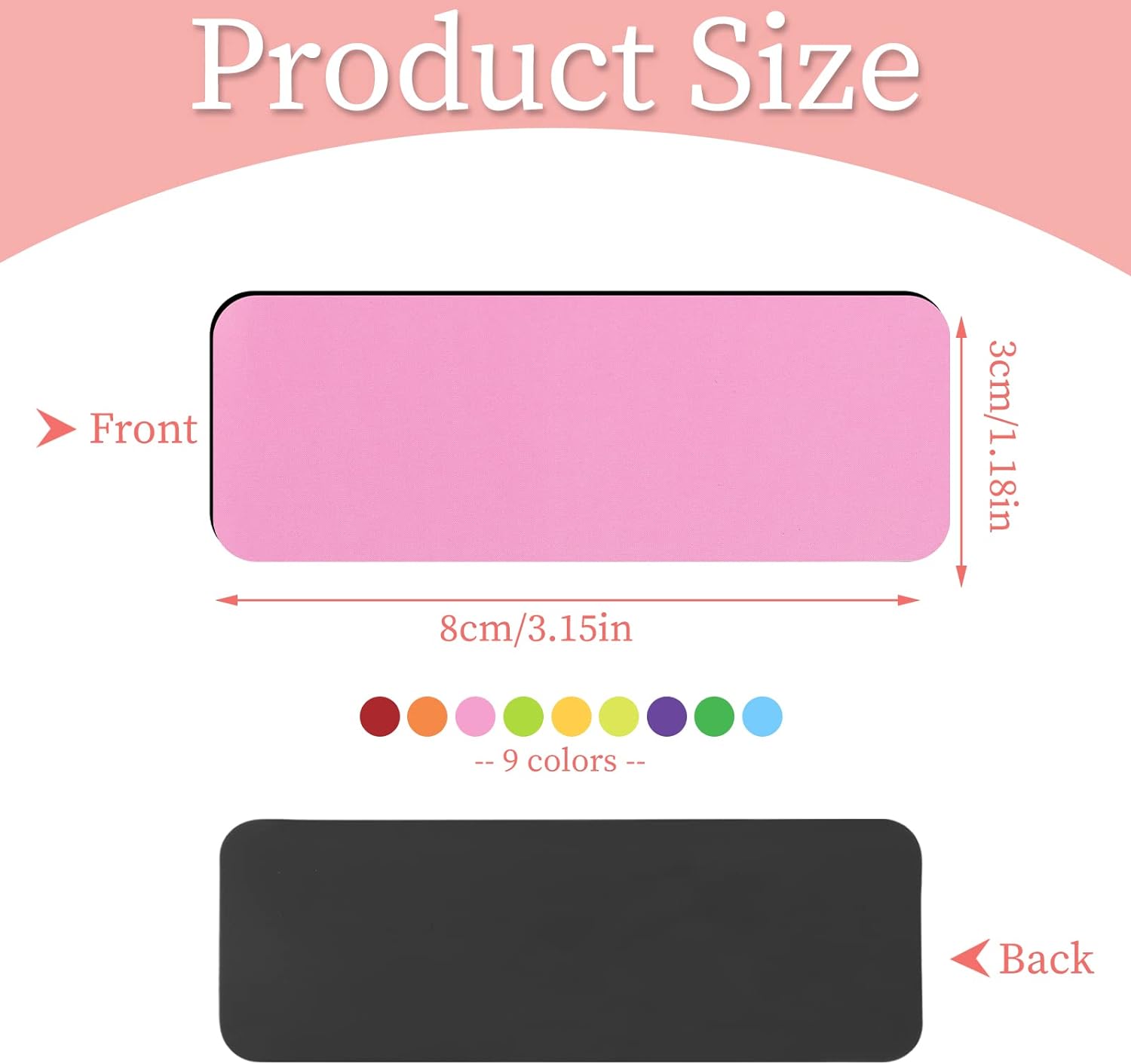 72Pcs Dry Erase Magnetic Labels,3.2 x 1.2" for Whiteboard,Refrigerator (9 Colors)