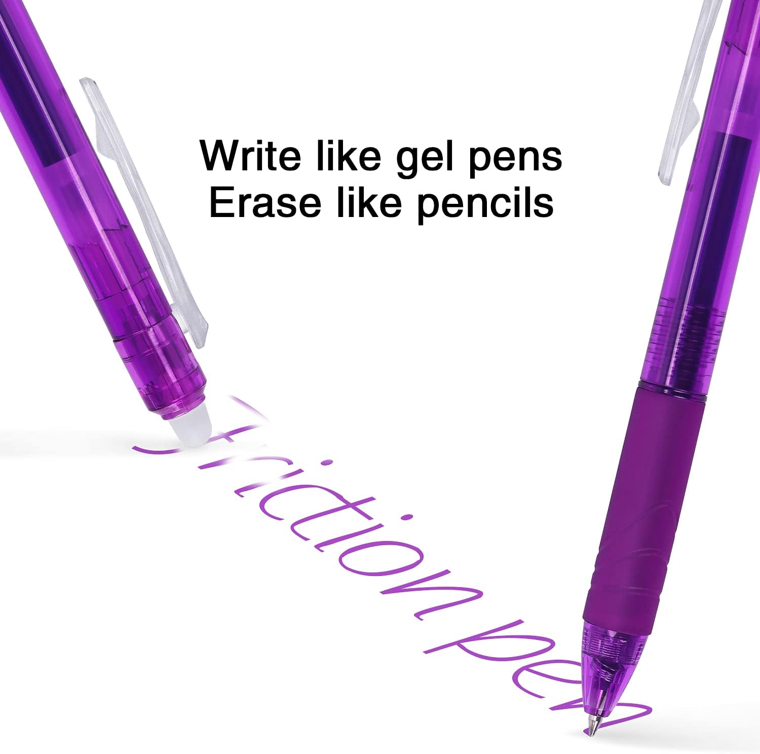 8 Pack Retractable Erasable Gel Pens Clicker Fine Point 0.7mm