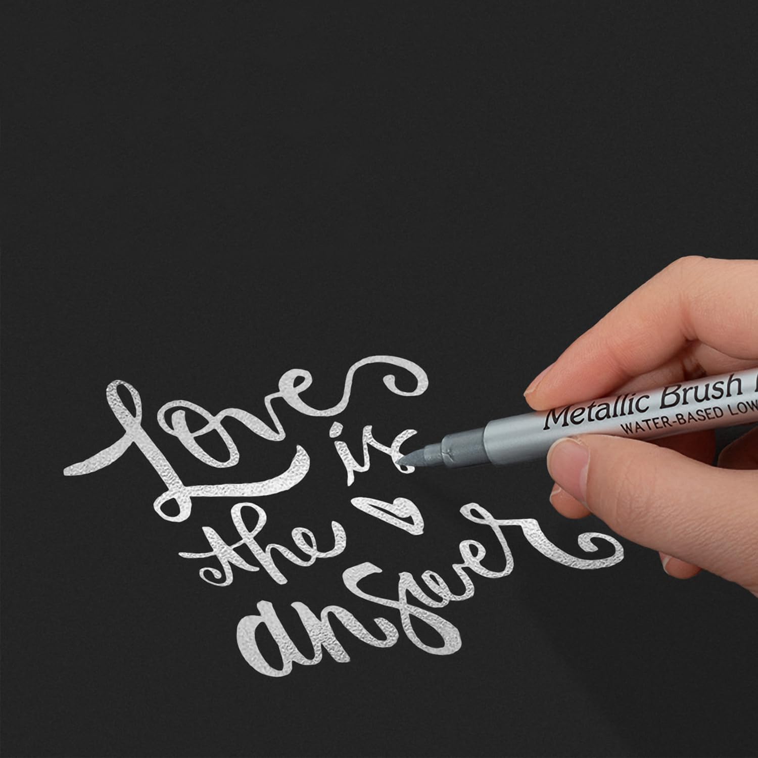 12pcs Metallic Brush Craftwork Marker Pens Silver