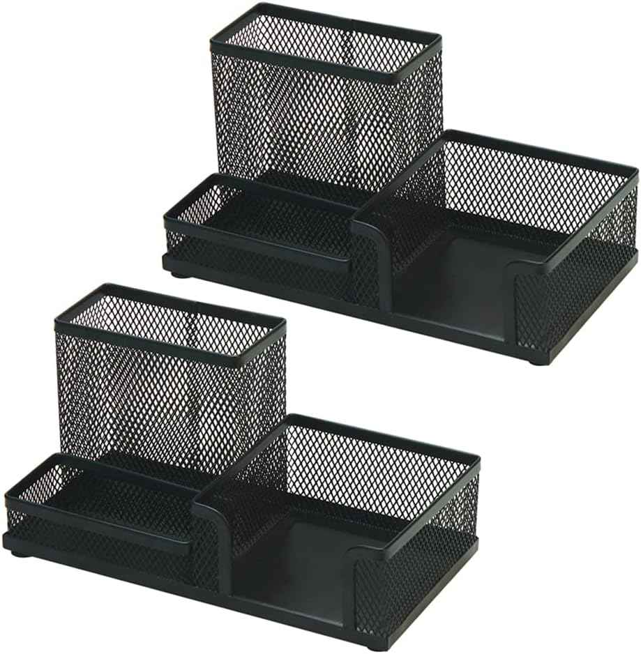Comix Mesh-Stifthalter mit Post-It-Notizhaltern, Schreibtisch-Organize