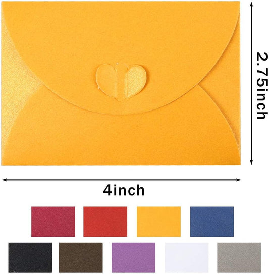 100pcs Mini Christmas Gift Card Envelopes with Heart Shaped Clasp