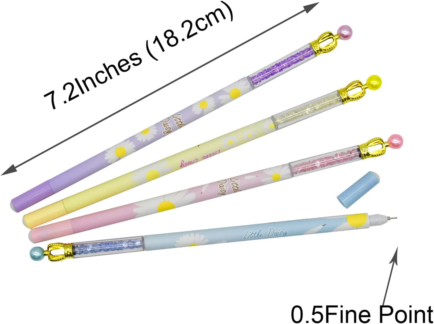 12PCS Fancy Floral Crown Gel Pens 0.5mm Black Ink