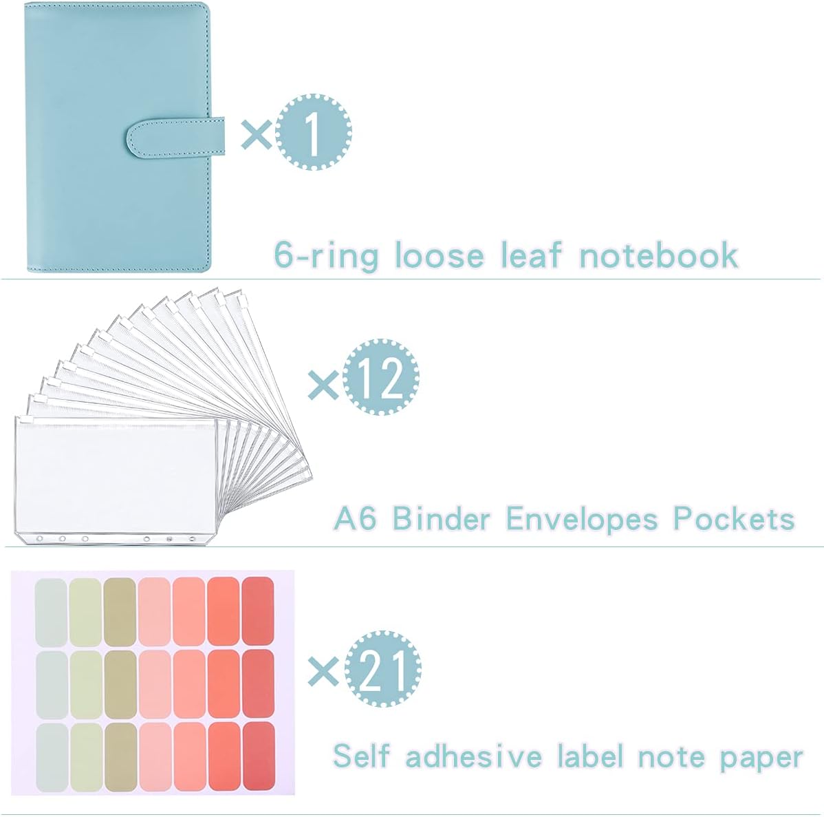 A5 Binder Notebook Financial Management with 12PCS Budget Envelopes