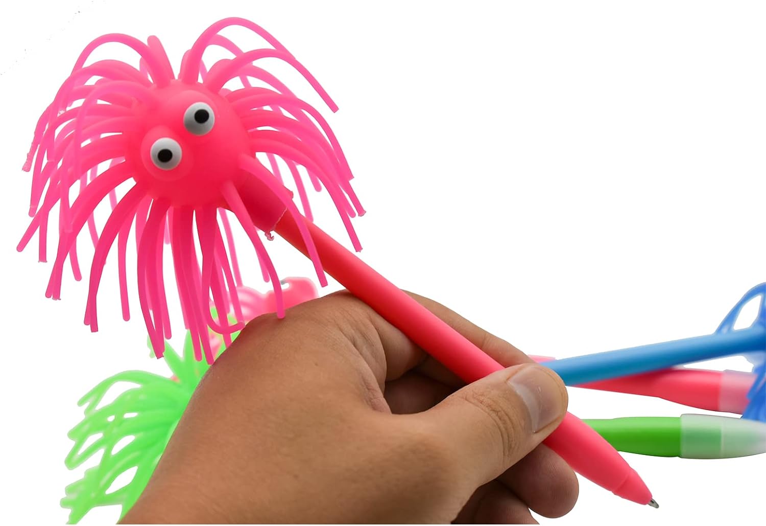 6 PCS Cute Sea Urchin Shaped Pens Soft Rubber Ballpoint Pens
