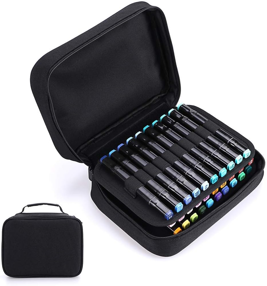 40 Slots Art Marker Carrying Case Lipsticks Organizer Black