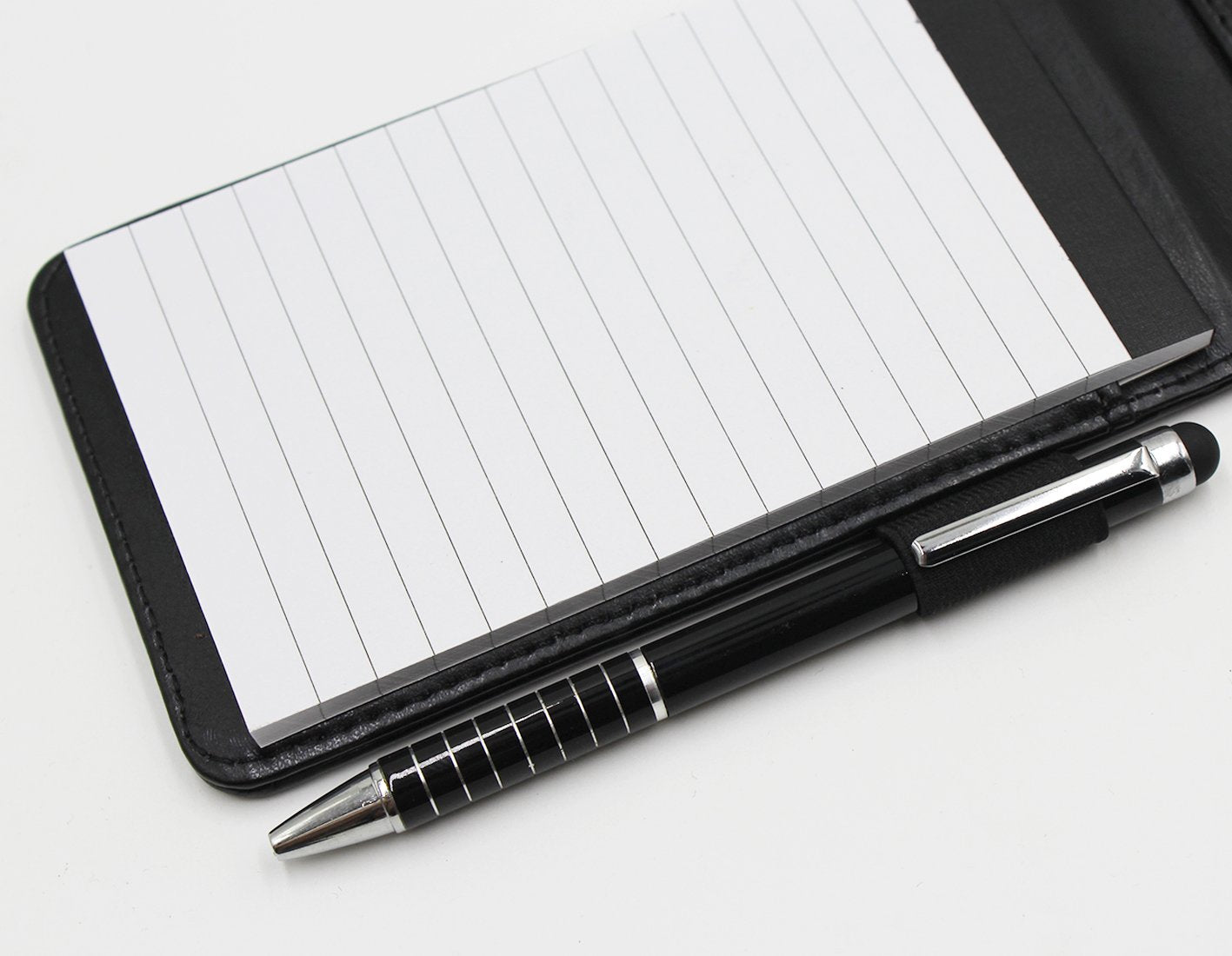 A7 Pocket PU Leather Mini Notepad with Calculator Ballpoint Pen Holder