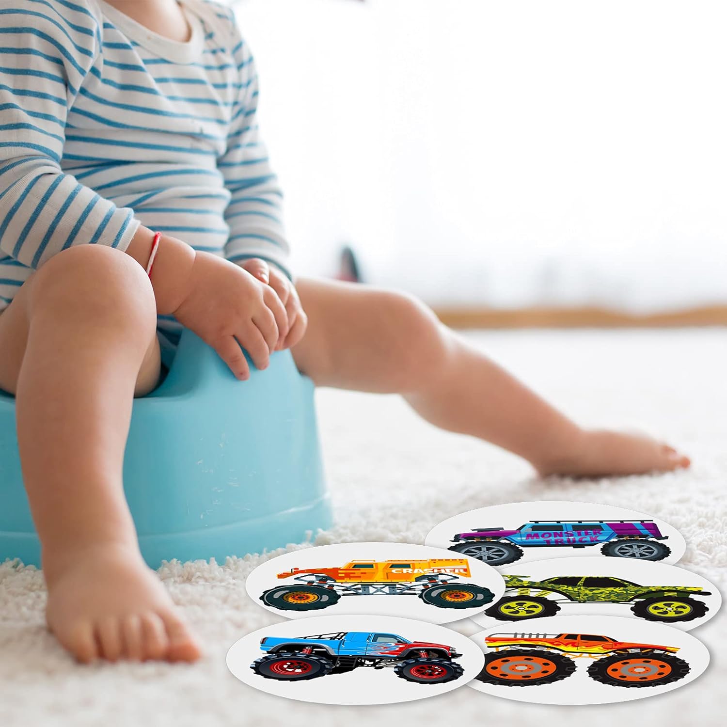 10 Pieces Potty Training Seat Stickers for Boys Toilet Targets