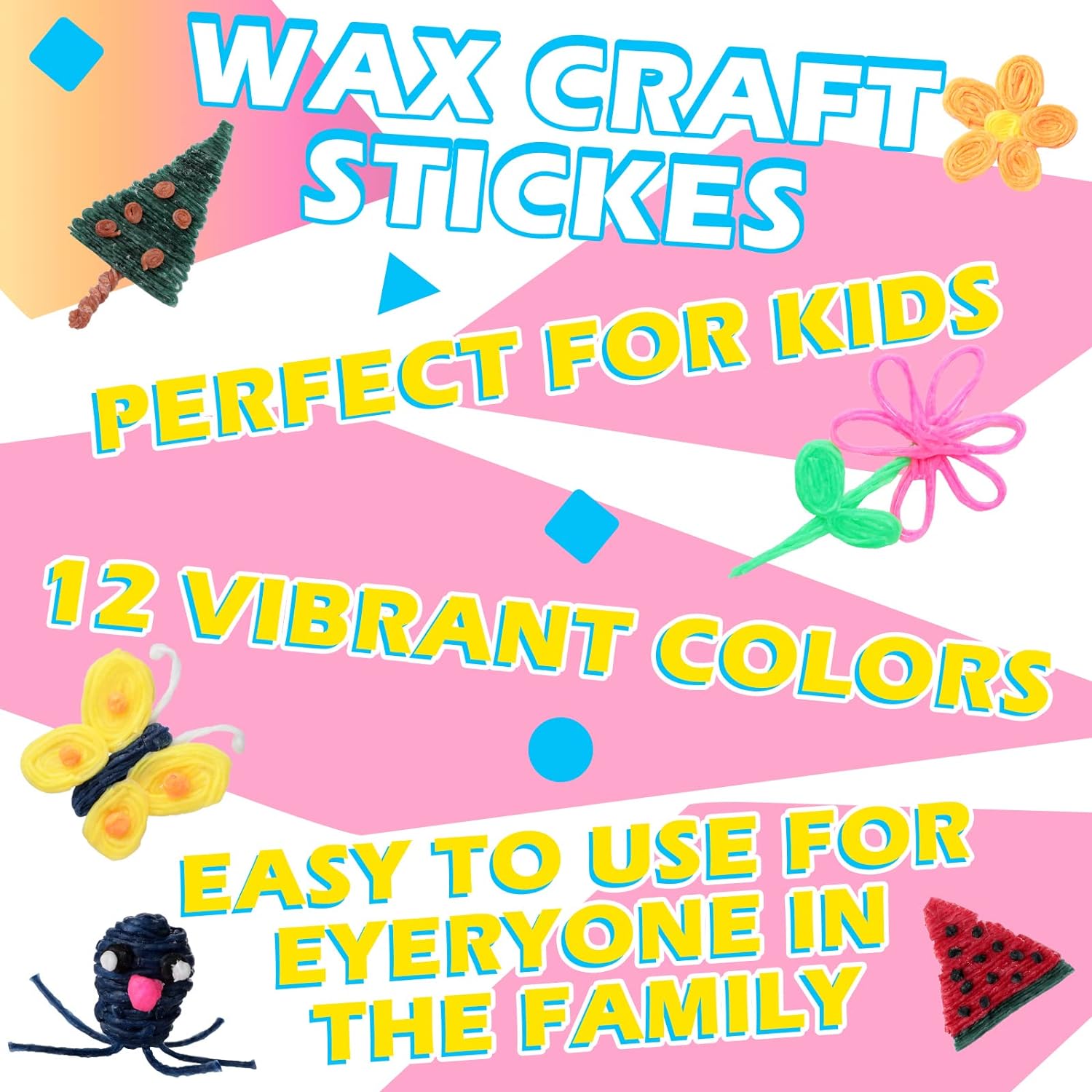 Bendable Wax Craft Sticks for Kids with Plastic Storage Box