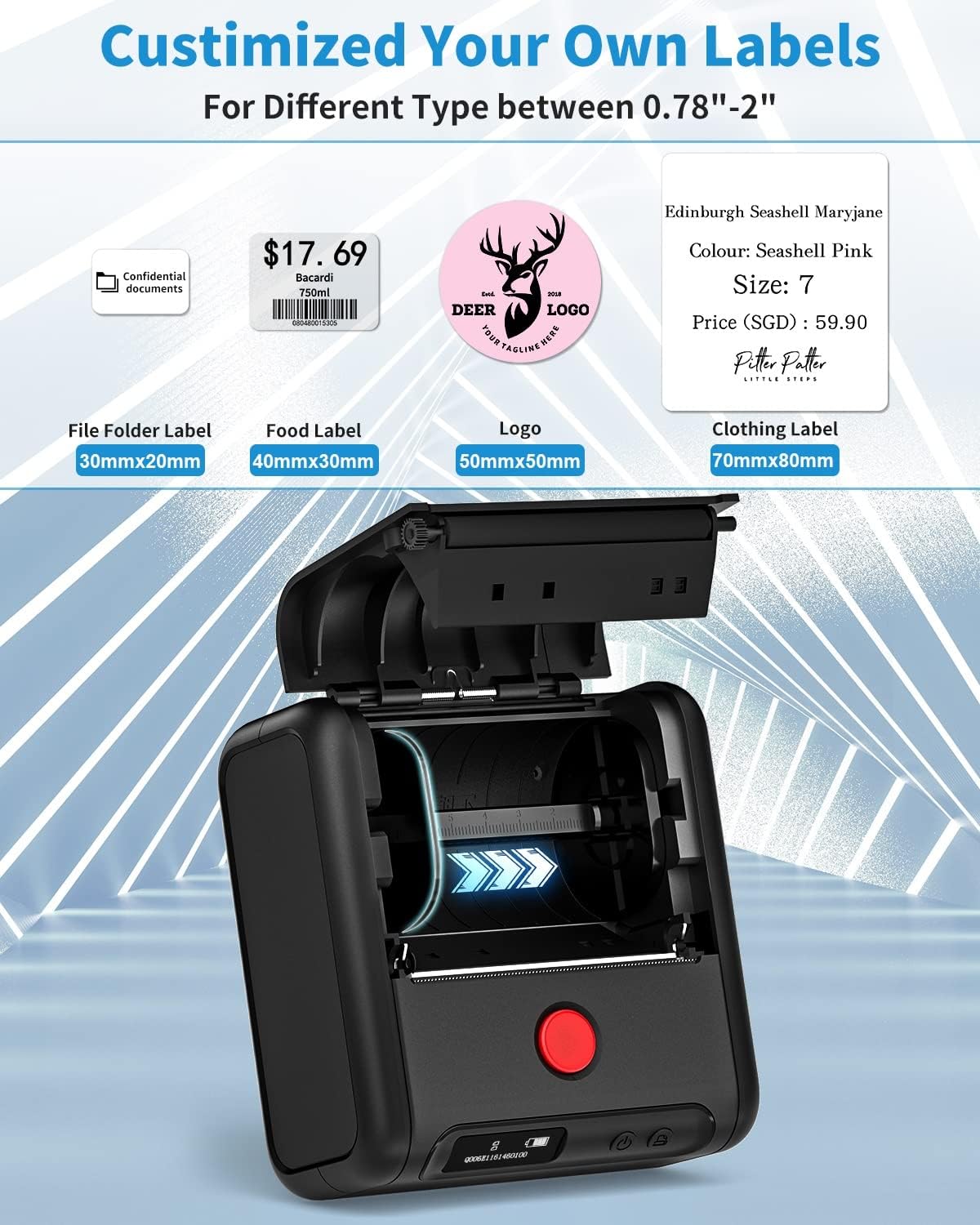 Phomemo M200 Label Maker,Bluetooth Thermal Label Printer (Type-C Charger)