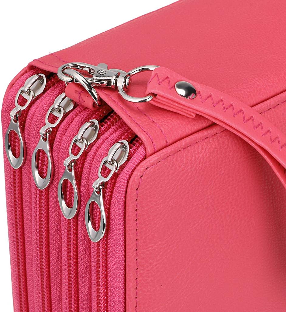 200 Slots PU Leather Pencil Case Holder Organizer