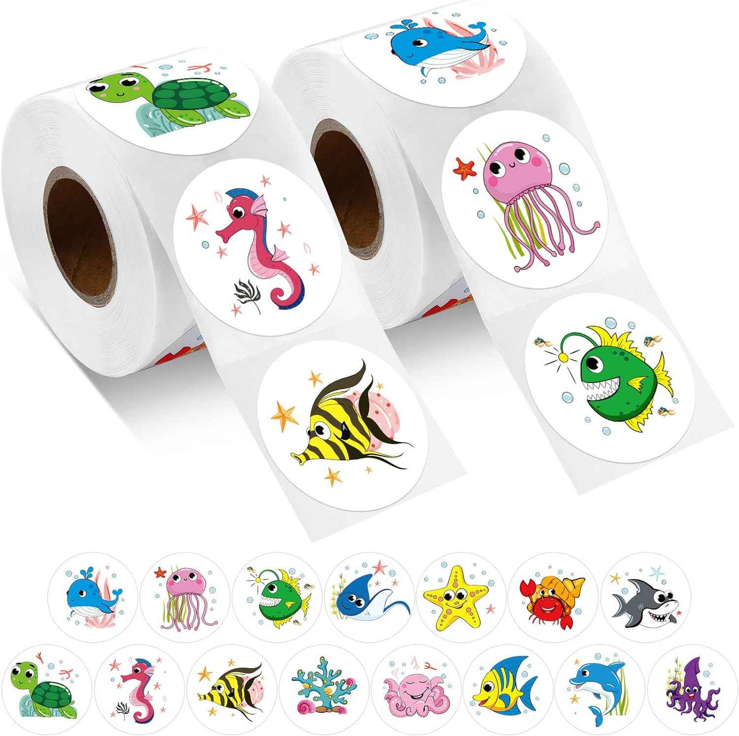 Adesivi animale Marini per bambino, 500pcs adesivo Ricompensa Oceano